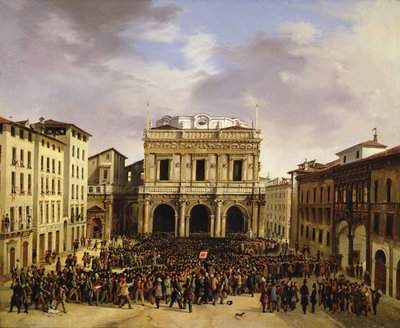 Il popolo di Brescia riunito in Piazza della Loggia il 23 marzo 1849 da Faustino Joli